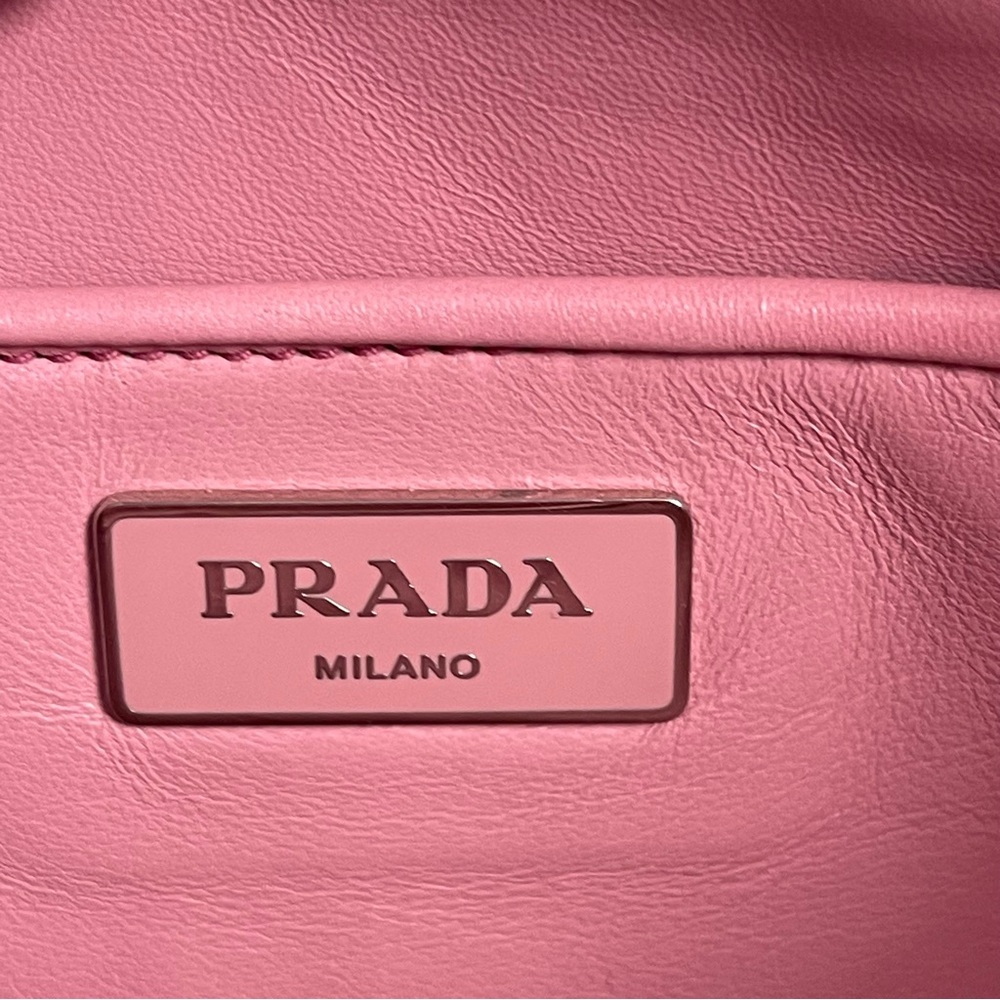 Prada Pink Nappa Gaufre Ruched Leather Two-Way Bag - Preowned - Picture 11 of 16